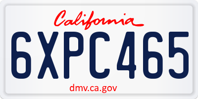CA license plate 6XPC465