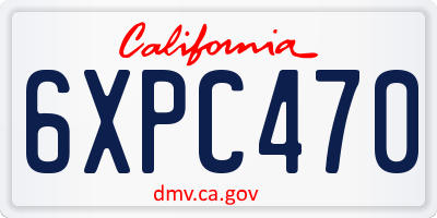 CA license plate 6XPC470