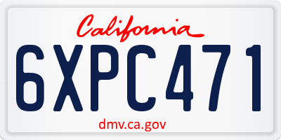 CA license plate 6XPC471