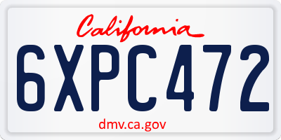 CA license plate 6XPC472