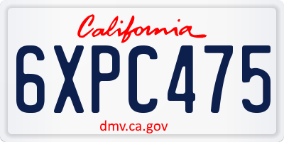 CA license plate 6XPC475