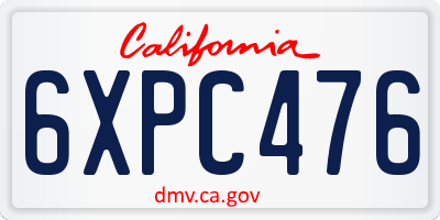 CA license plate 6XPC476