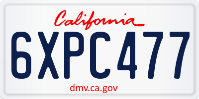CA license plate 6XPC477