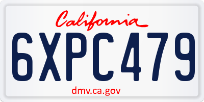 CA license plate 6XPC479