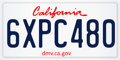 CA license plate 6XPC480