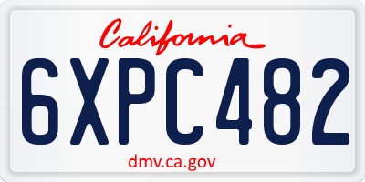 CA license plate 6XPC482
