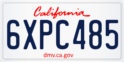 CA license plate 6XPC485