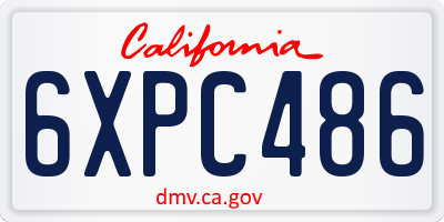 CA license plate 6XPC486