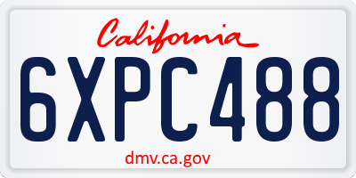 CA license plate 6XPC488