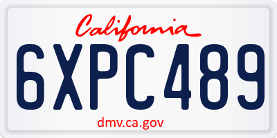 CA license plate 6XPC489
