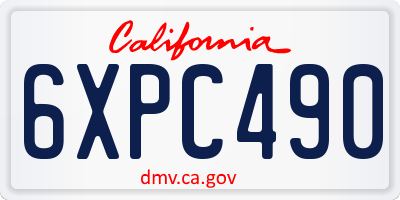 CA license plate 6XPC490