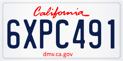 CA license plate 6XPC491
