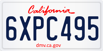 CA license plate 6XPC495