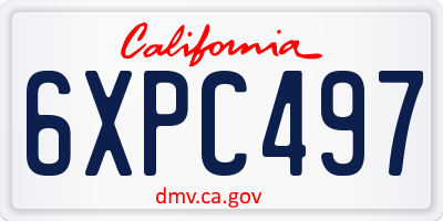 CA license plate 6XPC497