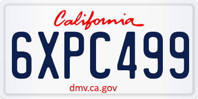 CA license plate 6XPC499