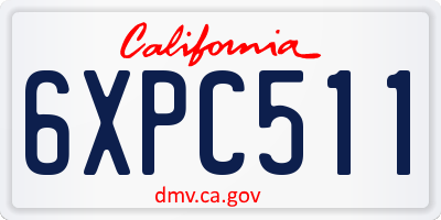 CA license plate 6XPC511