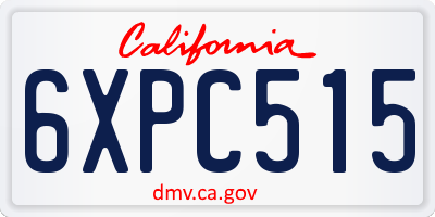 CA license plate 6XPC515