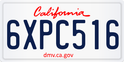CA license plate 6XPC516