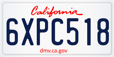 CA license plate 6XPC518