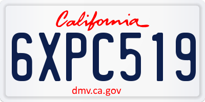 CA license plate 6XPC519