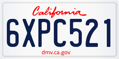 CA license plate 6XPC521