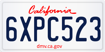 CA license plate 6XPC523
