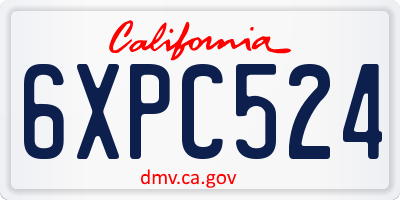 CA license plate 6XPC524