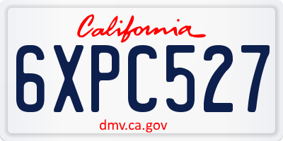 CA license plate 6XPC527