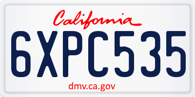 CA license plate 6XPC535