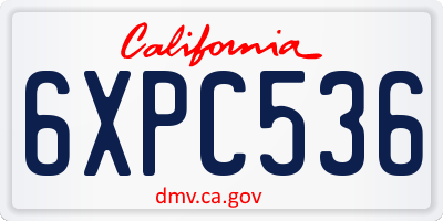 CA license plate 6XPC536