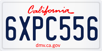 CA license plate 6XPC556