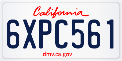 CA license plate 6XPC561