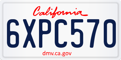 CA license plate 6XPC570