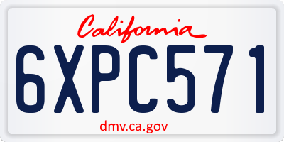 CA license plate 6XPC571