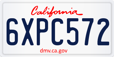 CA license plate 6XPC572