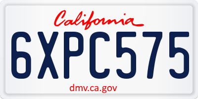 CA license plate 6XPC575