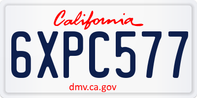 CA license plate 6XPC577