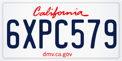 CA license plate 6XPC579