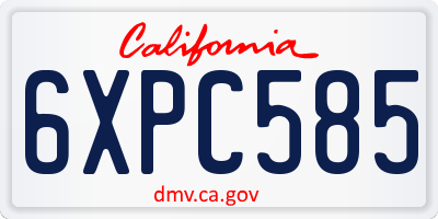 CA license plate 6XPC585