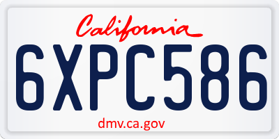 CA license plate 6XPC586