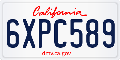 CA license plate 6XPC589