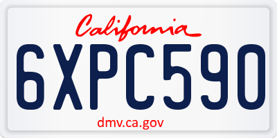 CA license plate 6XPC590