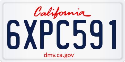 CA license plate 6XPC591