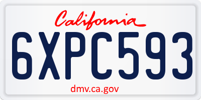 CA license plate 6XPC593