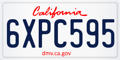 CA license plate 6XPC595