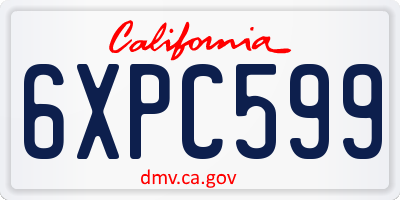 CA license plate 6XPC599