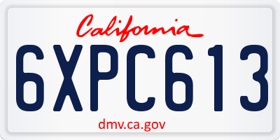 CA license plate 6XPC613