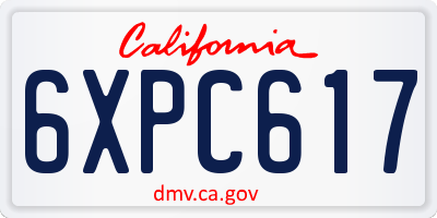 CA license plate 6XPC617