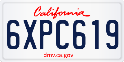 CA license plate 6XPC619