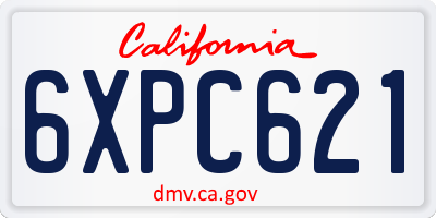 CA license plate 6XPC621